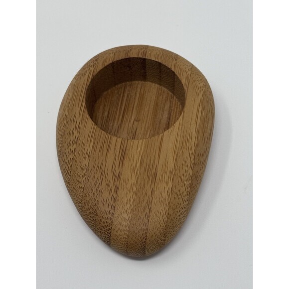 Crate & Barrel Wooden Tea light Candle Holders Set of (2) Bambu 3.5”x2.5” - Picture 5 of 8